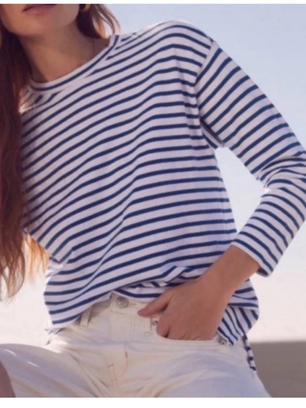 AYR • The Port Tee Blue White Stripe - Picture 8 of 9